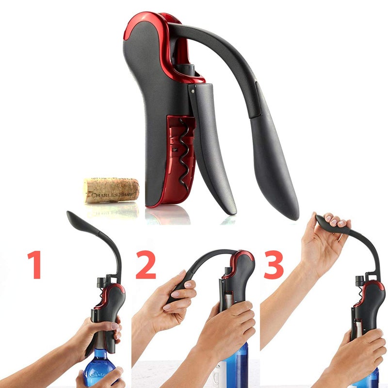 KEISSCO Wine Opener Compact Vertical Corkscrew Wine Bottle Opener with Built-in Foil Cutter - Image 5